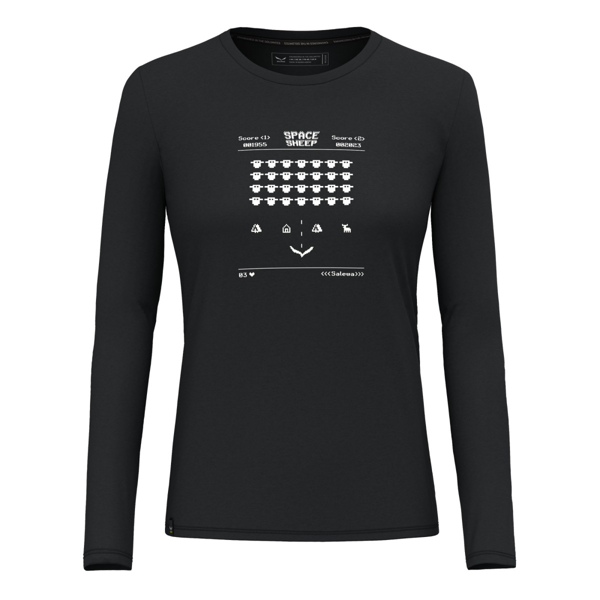Дамска туристическа блуза Salewa Pure Space Game Merino T-shirt Women Black Out