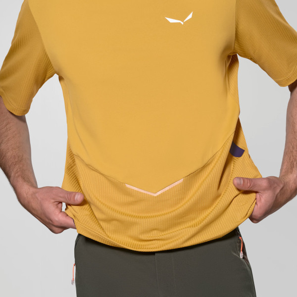 Мъжка туристическа тениска Salewa Pedroc Dry Hyb T-Shirt Men Olive Oil