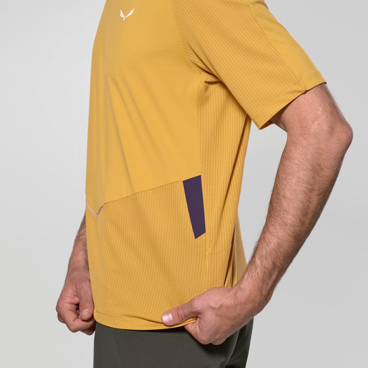 Мъжка туристическа тениска Salewa Pedroc Dry Hyb T-Shirt Men Olive Oil