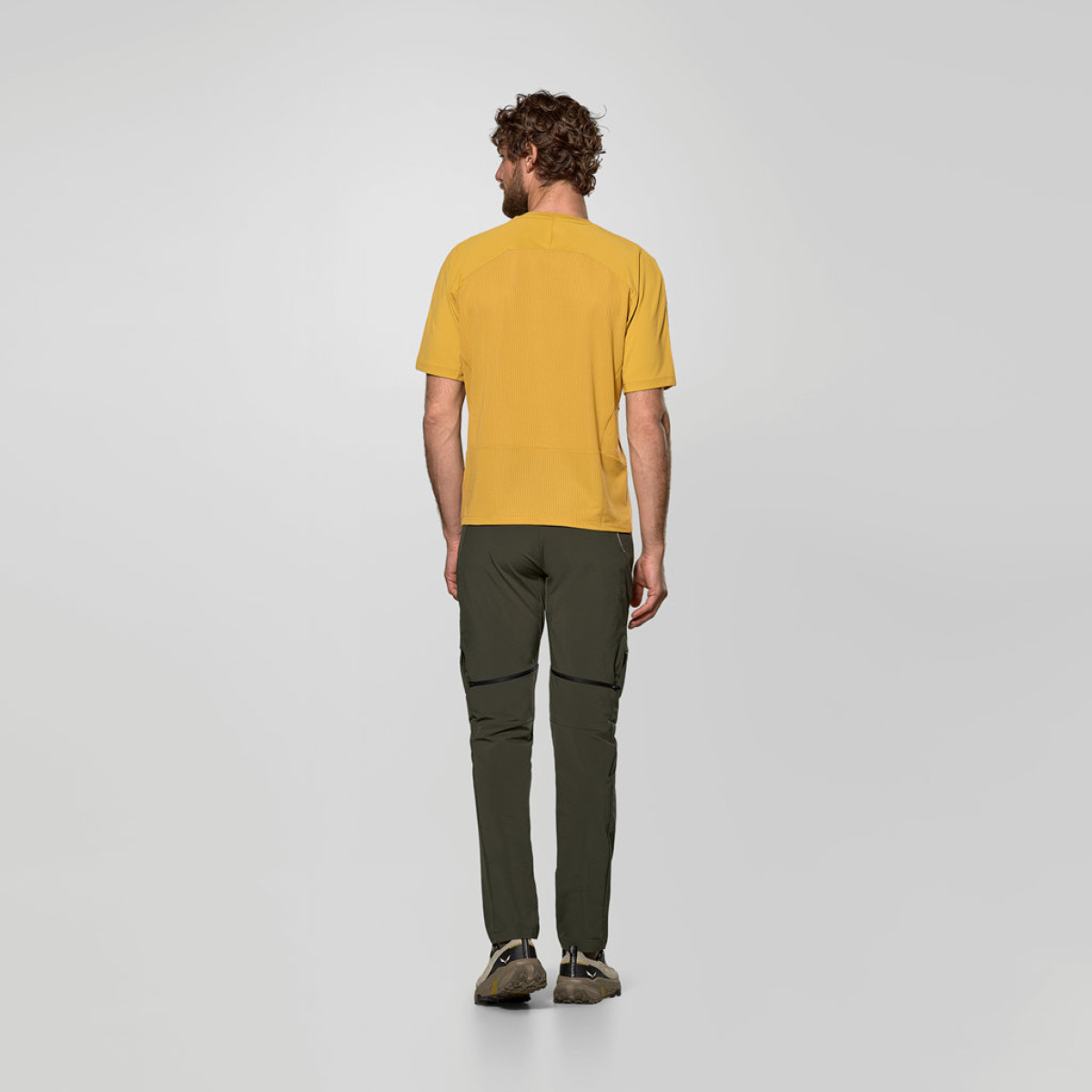 Мъжка туристическа тениска Salewa Pedroc Dry Hyb T-Shirt Men Olive Oil