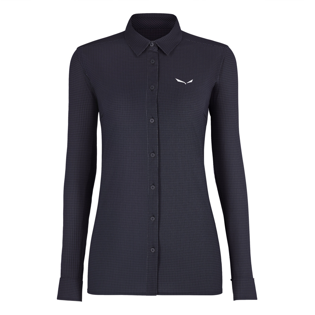 Дамска туристическа риза Salewa Puez Minicheck 2 Dry W L/S Shirt Women Navy Blue