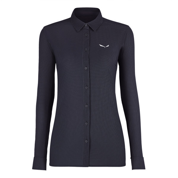 Дамска туристическа риза Salewa Puez Minicheck 2 Dry W L/S Shirt Women Navy Blue