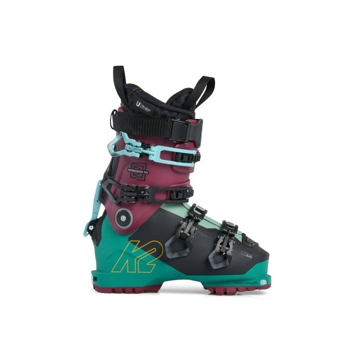 Женски фрийрайд ски обувки K2 Mindbender 115 Women's Ski Boots Dark Teal/Purple