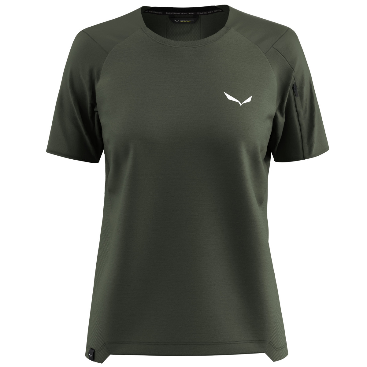 Дамска туристическа тениска Salewa Puez Merino Hybrid T-Shirt Women Dark Olive