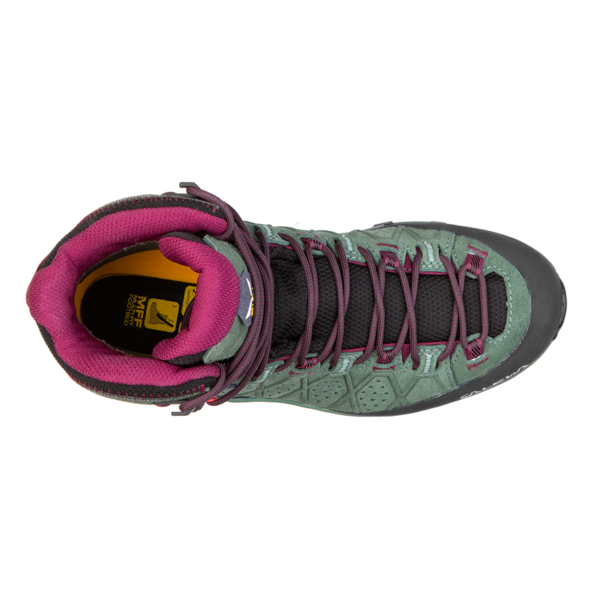 Дамски туристически обувки Salewa Alp Trainer 2 Mid GORE-TEX® Shoes Women Duck Green/Rhododendon