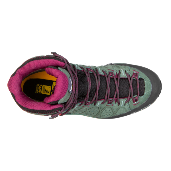 Дамски туристически обувки Salewa Alp Trainer 2 Mid GORE-TEX® Shoes Women Duck Green/Rhododendon