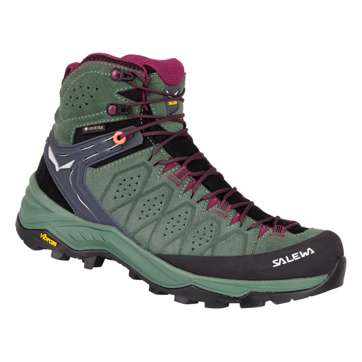 Дамски туристически обувки Salewa Alp Trainer 2 Mid GORE-TEX® Shoes Women Duck Green/Rhododendon