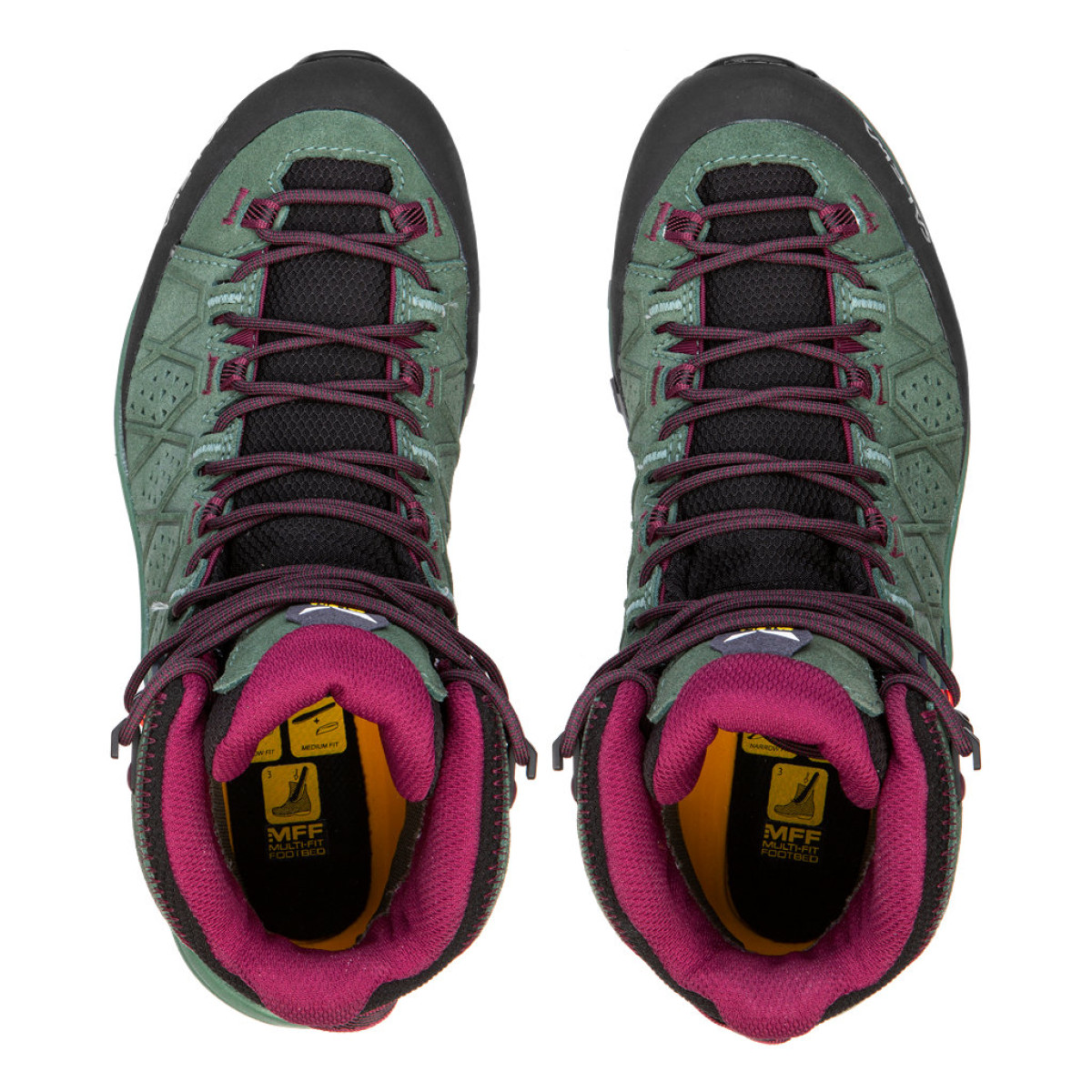 Дамски туристически обувки Salewa Alp Trainer 2 Mid GORE-TEX® Shoes Women Duck Green/Rhododendon