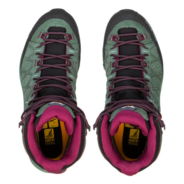 Дамски туристически обувки Salewa Alp Trainer 2 Mid GORE-TEX® Shoes Women Duck Green/Rhododendon