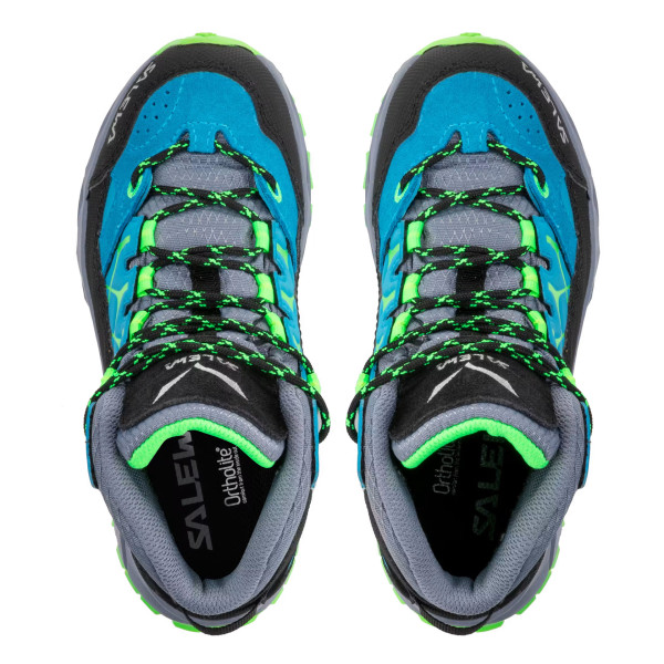 Детски туристически обувки Salewa Junior Alp Trainer Mid GTX Danube/Neon Green