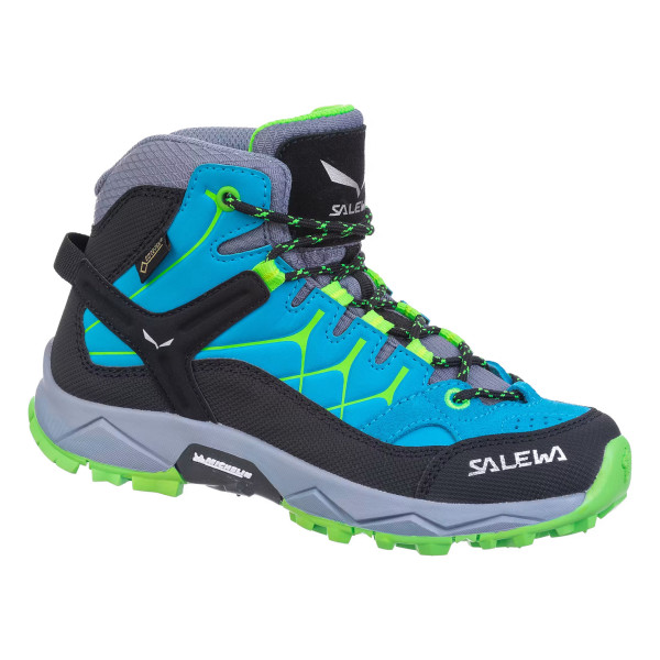 Детски туристически обувки Salewa Junior Alp Trainer Mid GTX Danube/Neon Green