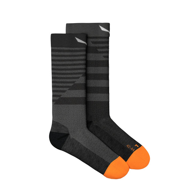 Мъжки туристически чорапи Salewa Fanes Hybrid Stripes Merino Crew Socks Men Grey Melange