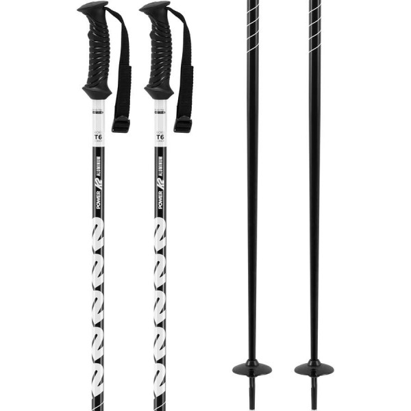Ски щеки K2 Power Aluminum Black Ski Poles 135  Black/White